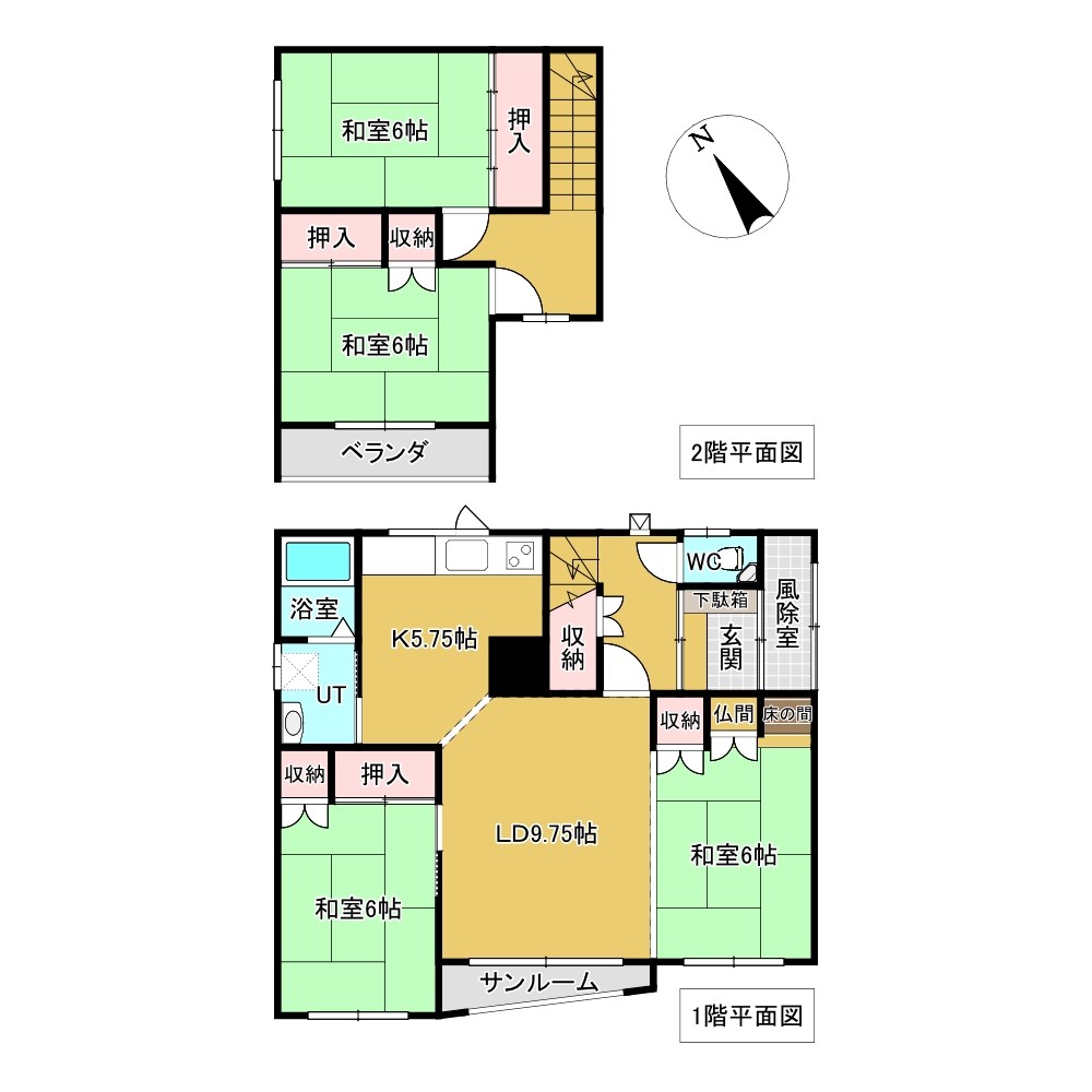 桜町３丁目２番　戸建て 間取図・土地図
