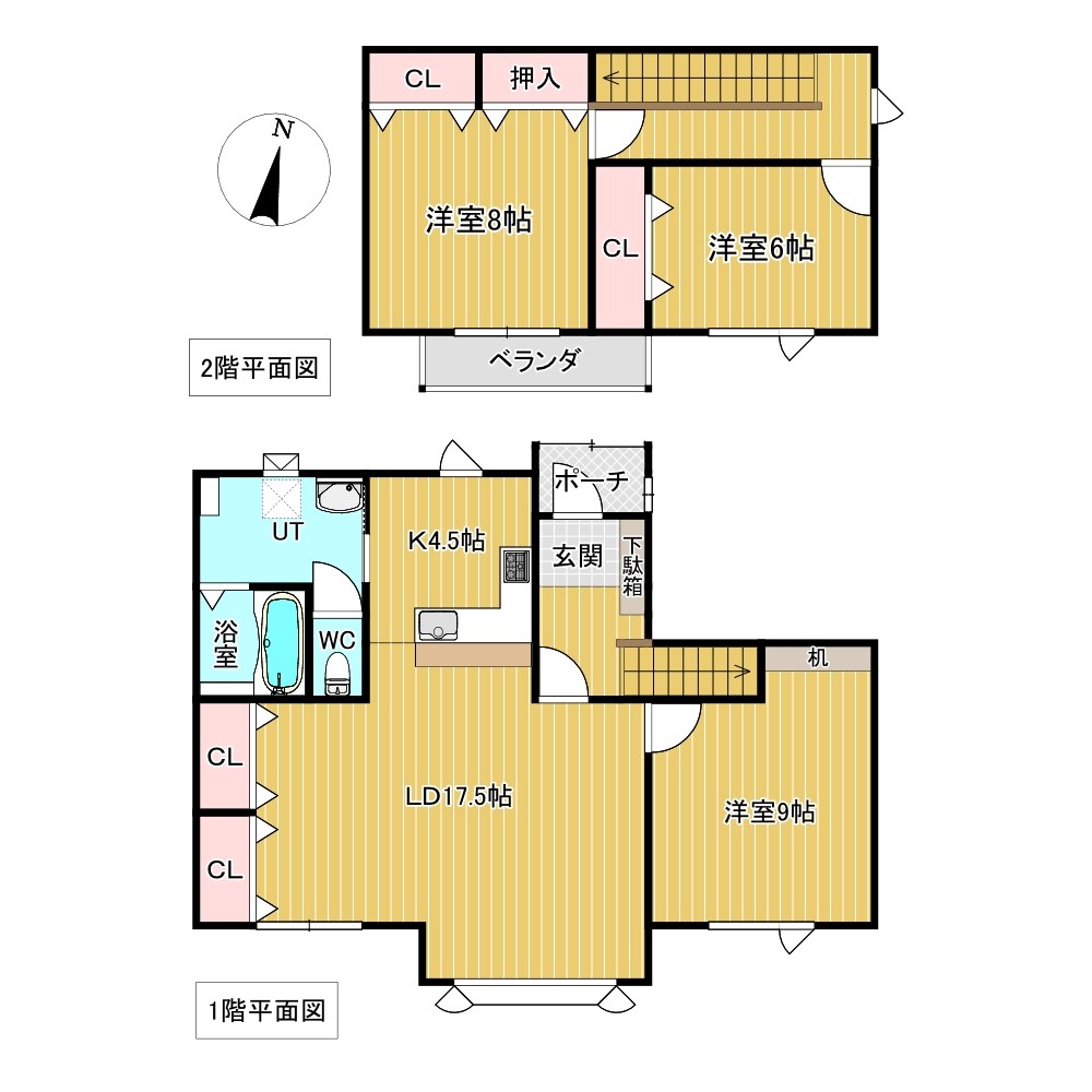 花園町５２番　戸建て 間取図・土地図