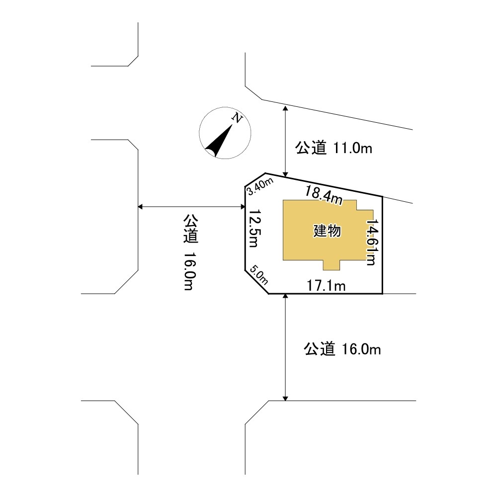 網走市駒場南３丁目４７番　戸建て 間取図・土地図