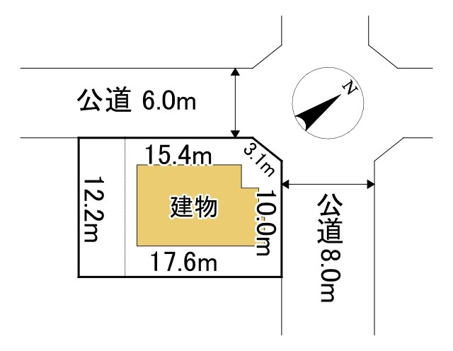 泉町３丁目４番　貸家 間取図・土地図