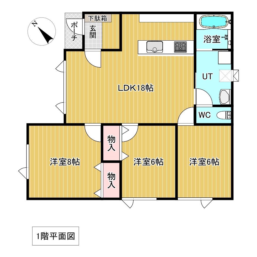 小泉６７５番　戸建て　A 間取図・土地図
