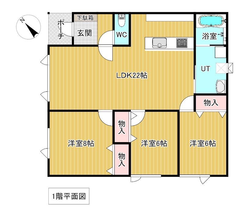 小泉６７５番　戸建て　B 間取図・土地図