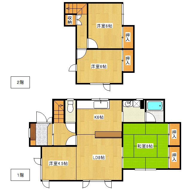美幌町字美芳６番　戸建て 間取図・土地図