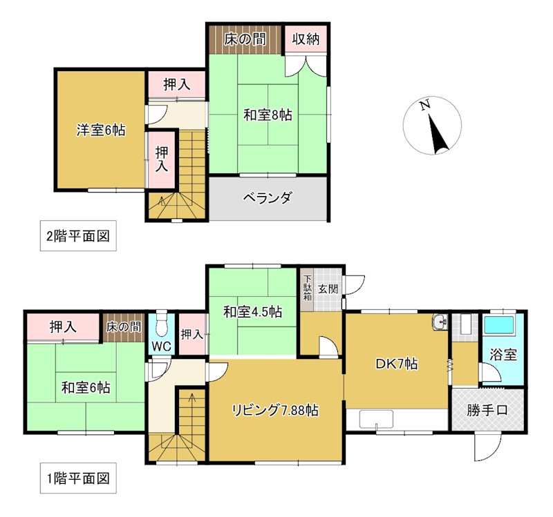 美幌町字仲町１丁目１４３番　戸建て 間取図・土地図