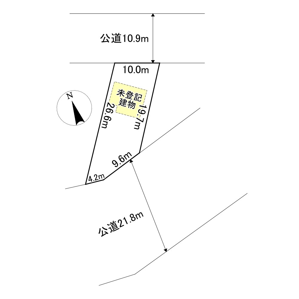 美幌町字青山北６番　戸建て　Ｂ 間取図・土地図