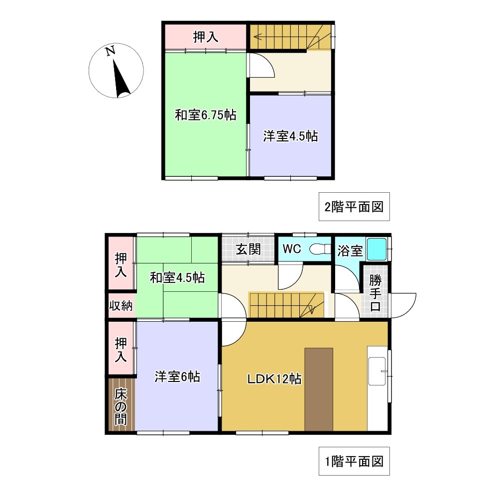 美幌町字鳥里１丁目４番　戸建て 間取図・土地図