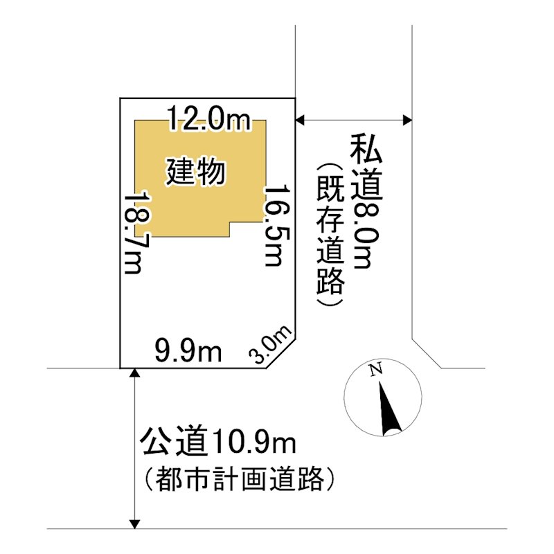 美幌町字東４条南４丁目１７番　戸建て 間取図・土地図