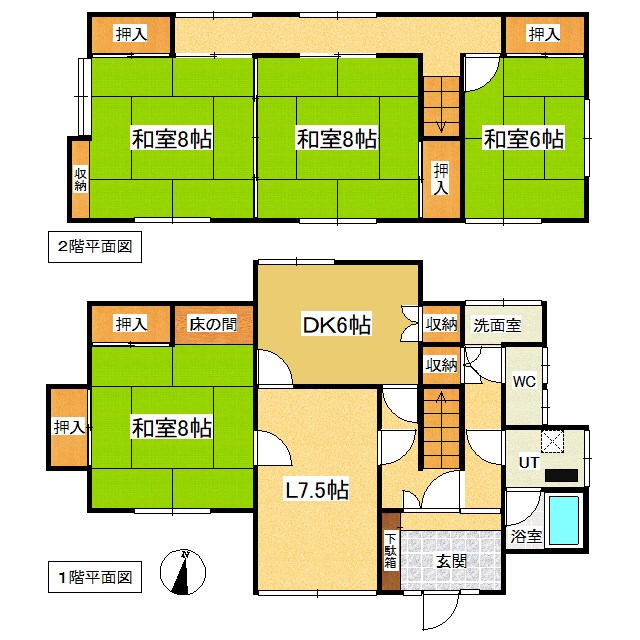 美幌町字青山北９番　戸建て 間取図・土地図
