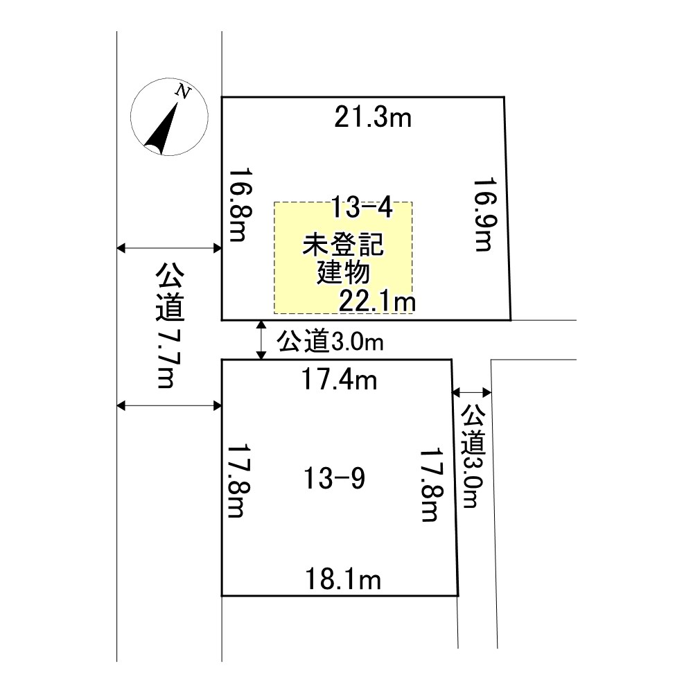 津別町字共和１３番　土地 間取図・土地図