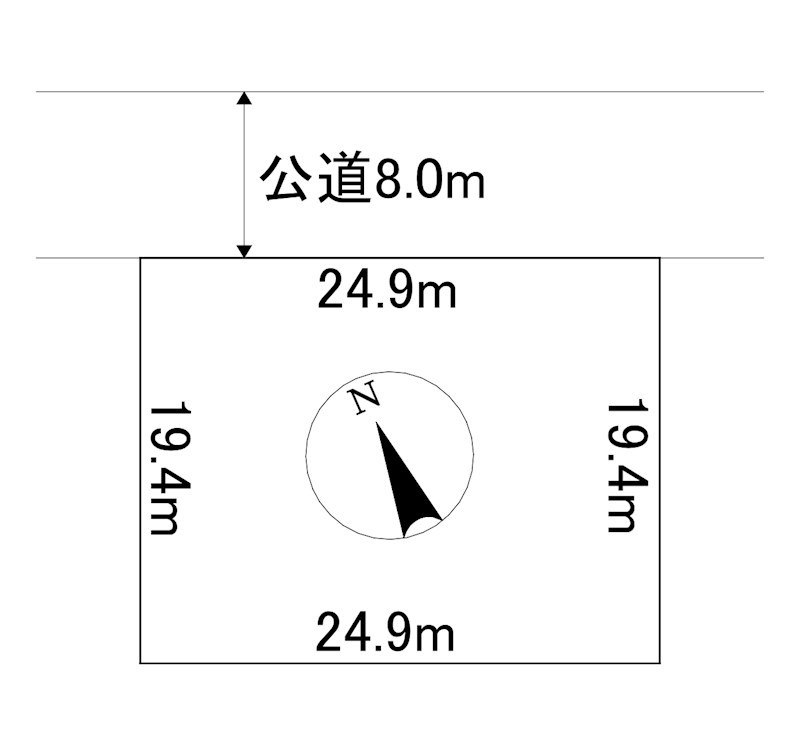 美幌町字稲美５２番４８　土地 間取図・土地図