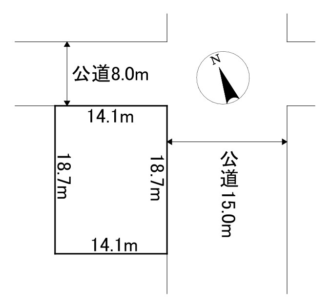 美幌町字仲町２丁目４８番　土地 間取図・土地図