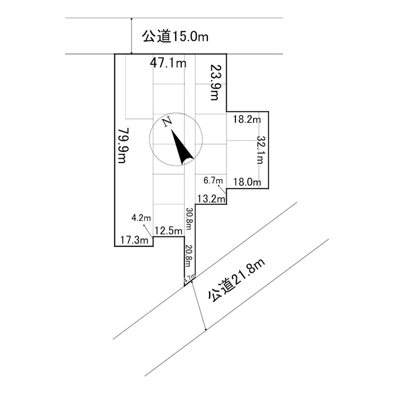 美幌町字三橋南２０番　土地 間取図・土地図