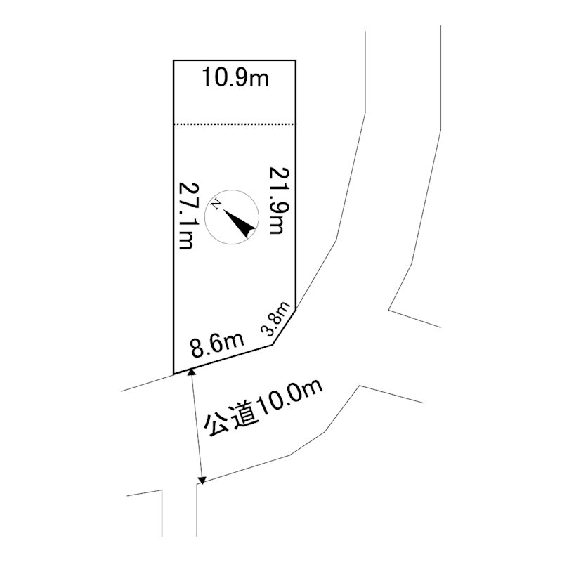 美幌町字元町３９番　土地 間取図・土地図