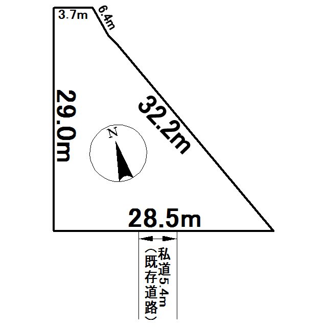 美幌町字東四条南２丁目１６番　土地 間取図・土地図