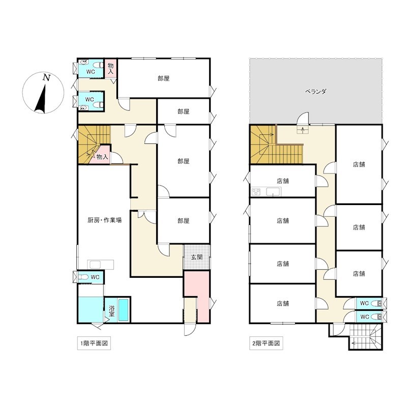 新生町６０番　店舗・倉庫 間取図・土地図