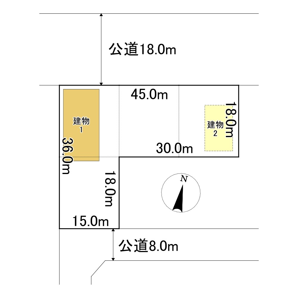 新生町６０番　店舗・倉庫 間取図・土地図