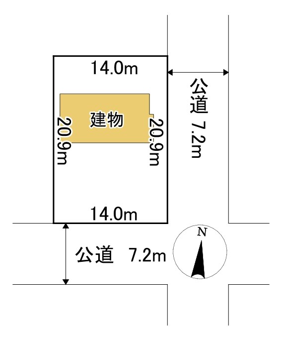 相内町１０６番　戸建て 間取図・土地図