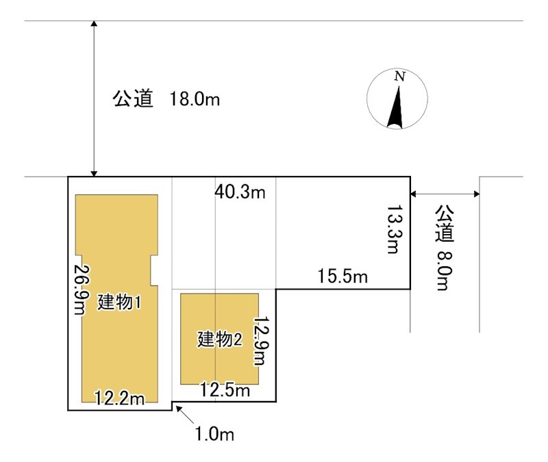 末広町３８７番　民宿跡 間取図・土地図
