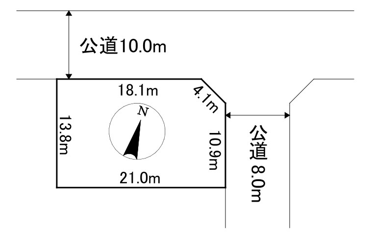 美山町東４丁目８２番　土地 間取図・土地図