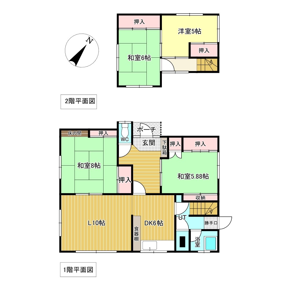 高栄西町５丁目９８番　戸建て 間取図・土地図