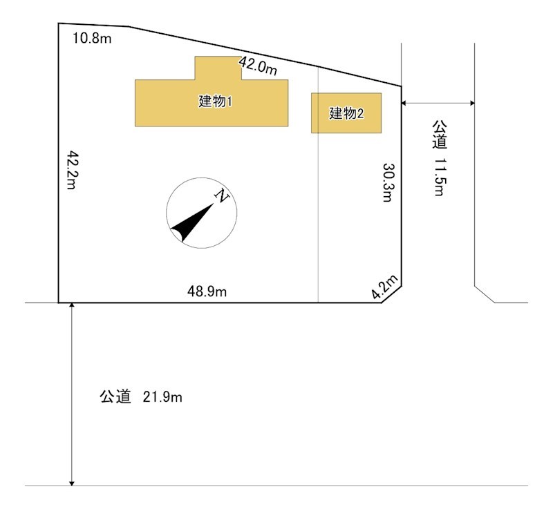 端野町三区４７２番　店舗 間取図・土地図