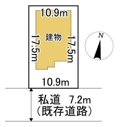 東三輪１丁目９１番　戸建て 間取図・土地図