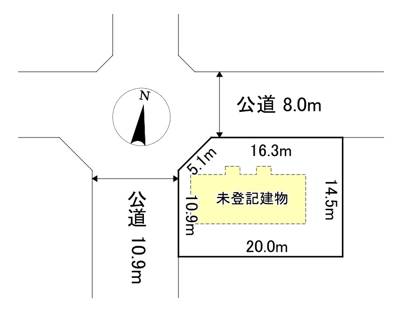 緑ヶ丘１丁目２３番　共同住宅 間取図・土地図