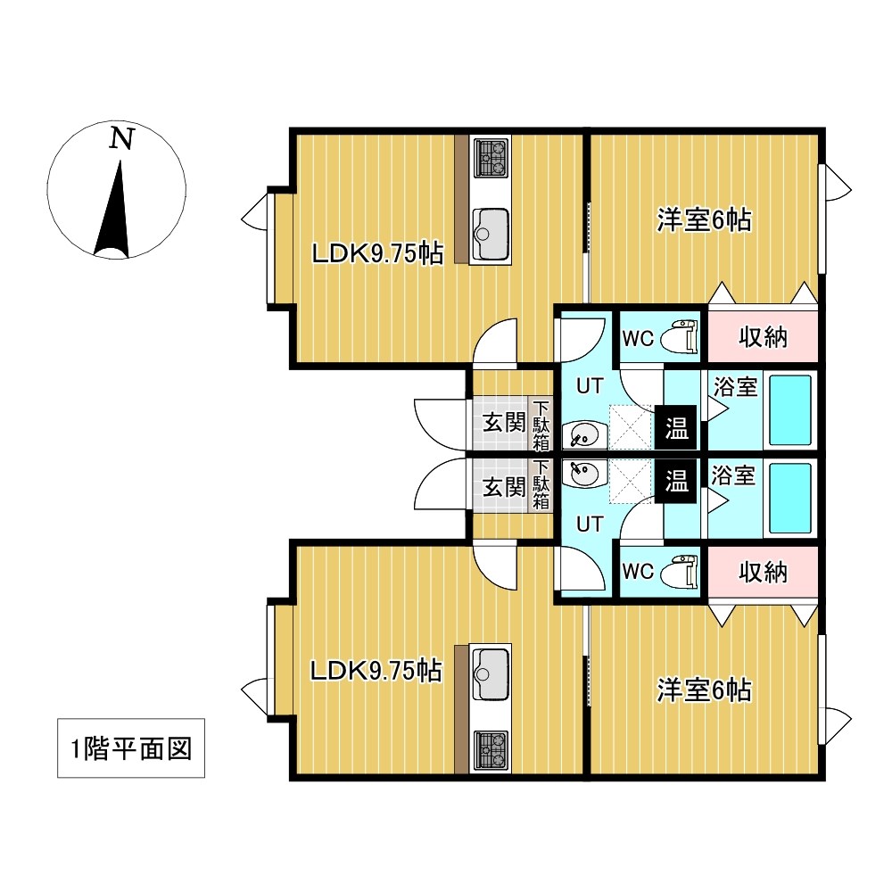 美芳町３丁目４番　共同住宅 間取図・土地図