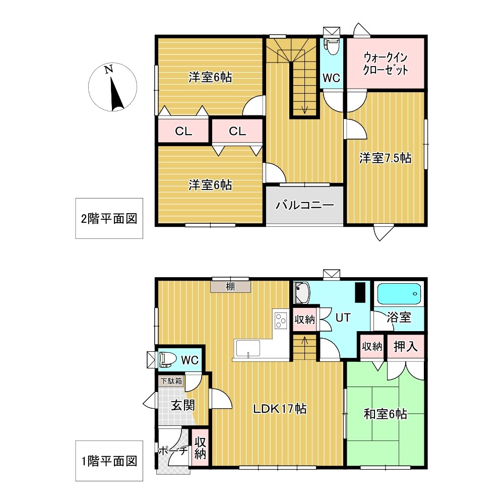 川東５６番　戸建て 間取図・土地図