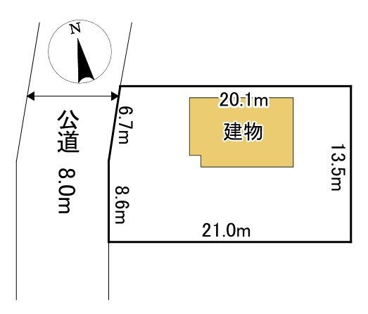 川東５６番　戸建て 間取図・土地図
