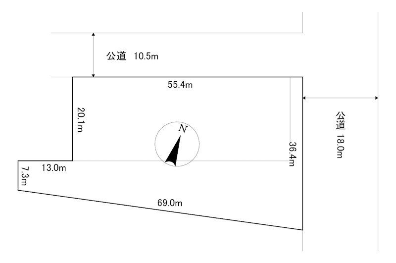 留辺蘂町旭公園９１番　土地 間取図・土地図
