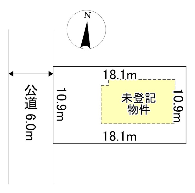 高栄東町４丁目１６４番　戸建て 間取図・土地図