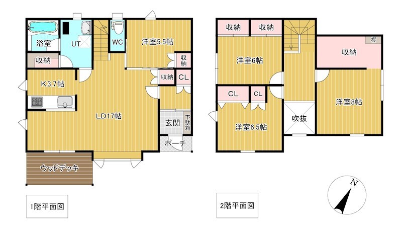 上ところ６７３番　戸建て 間取図・土地図