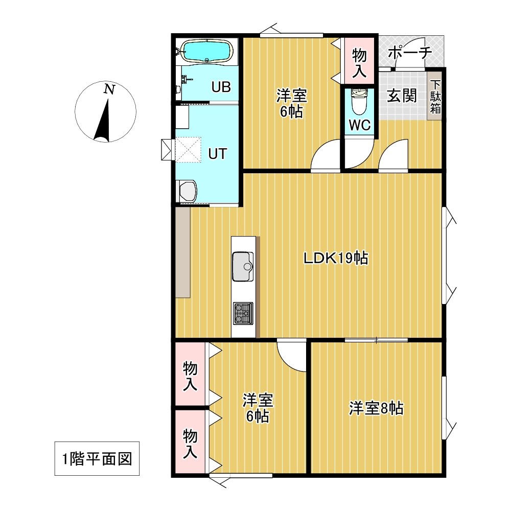 北央町１１０番　戸建て 間取図・土地図