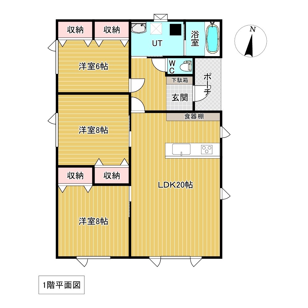 北央町１１６番　戸建て 間取図・土地図