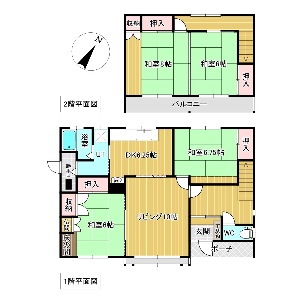 東陵町１７７番　戸建て 間取図・土地図