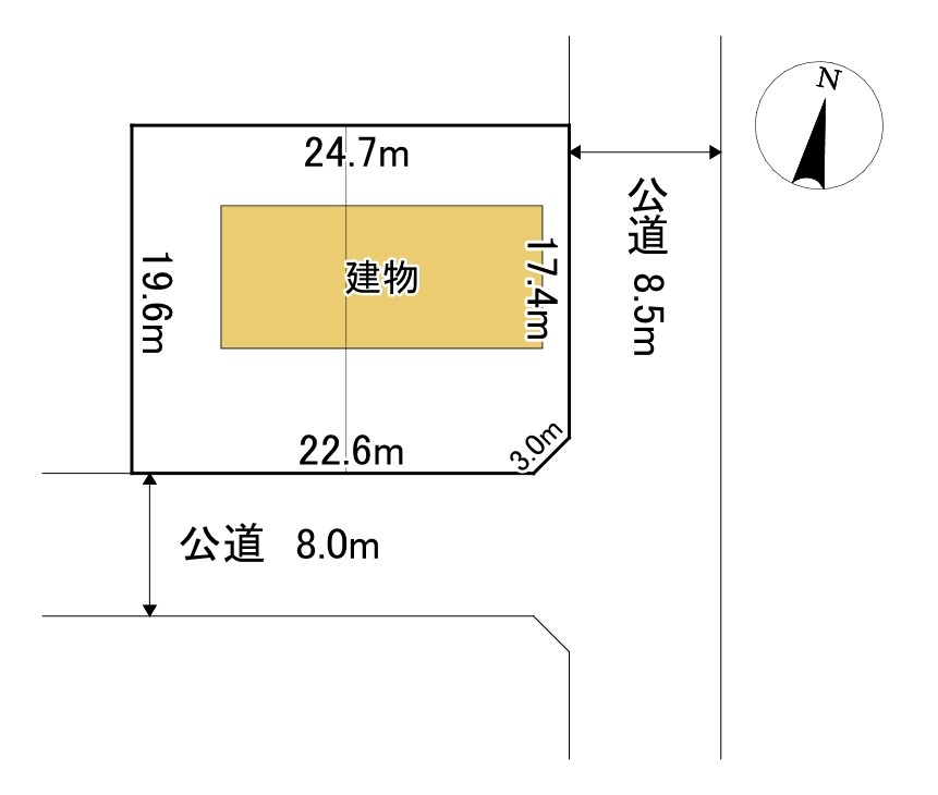 青葉１丁目８番　共同住宅 間取図・土地図