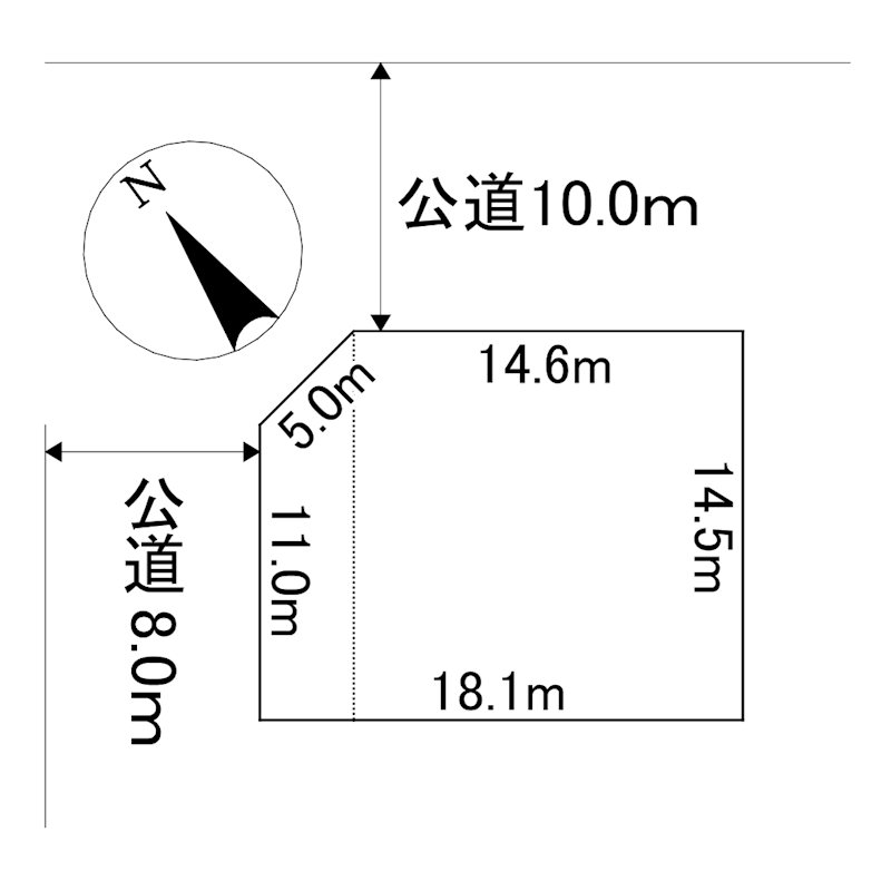 美幌町字報徳９２番　土地 間取図・土地図