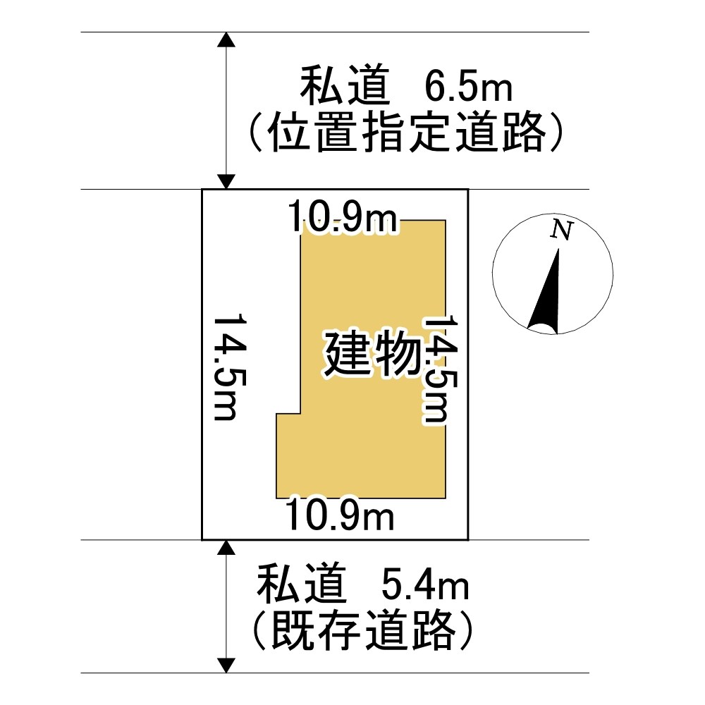中央三輪２丁目３９９番　戸建て 間取図・土地図