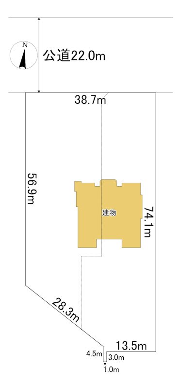 桂町１丁目２０６番　店舗 間取図・土地図