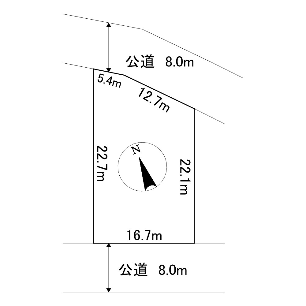 美幌町字美禽２９０番　土地 間取図・土地図