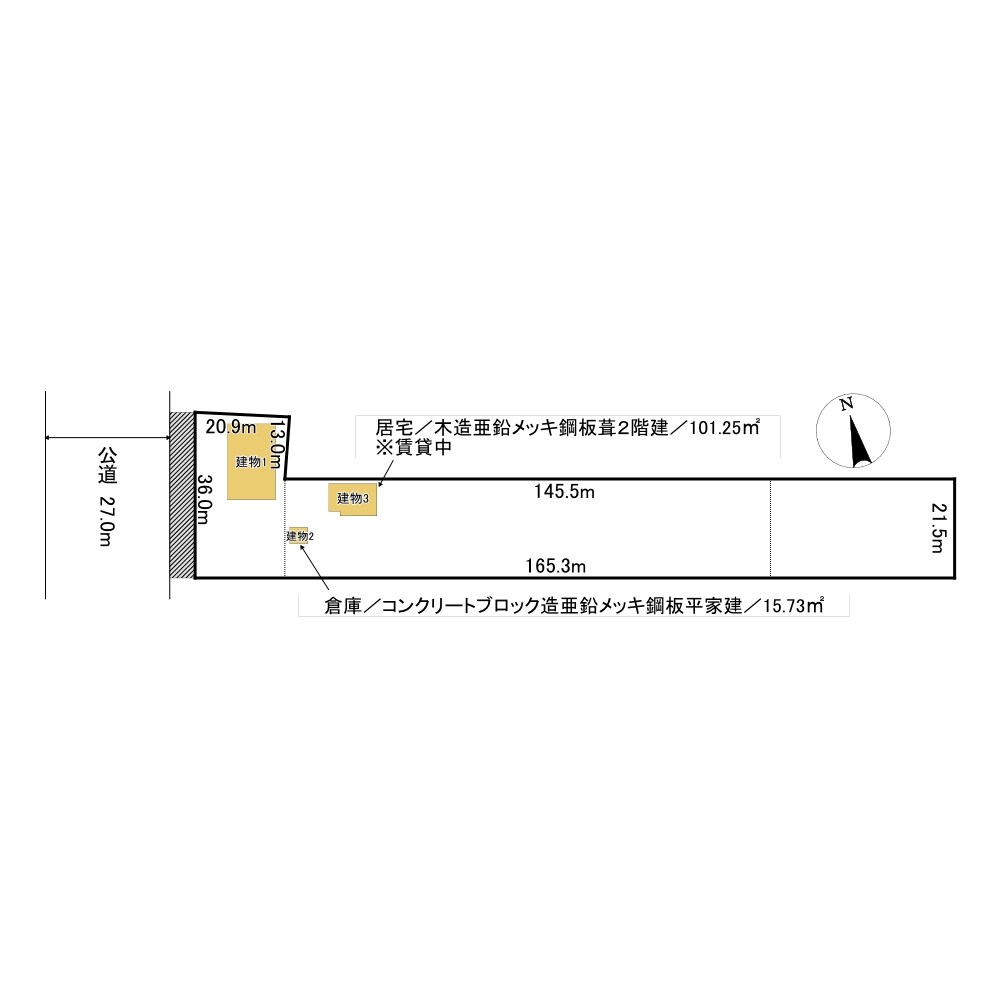 遠軽町字豊里２７９番　店舗 間取図・土地図