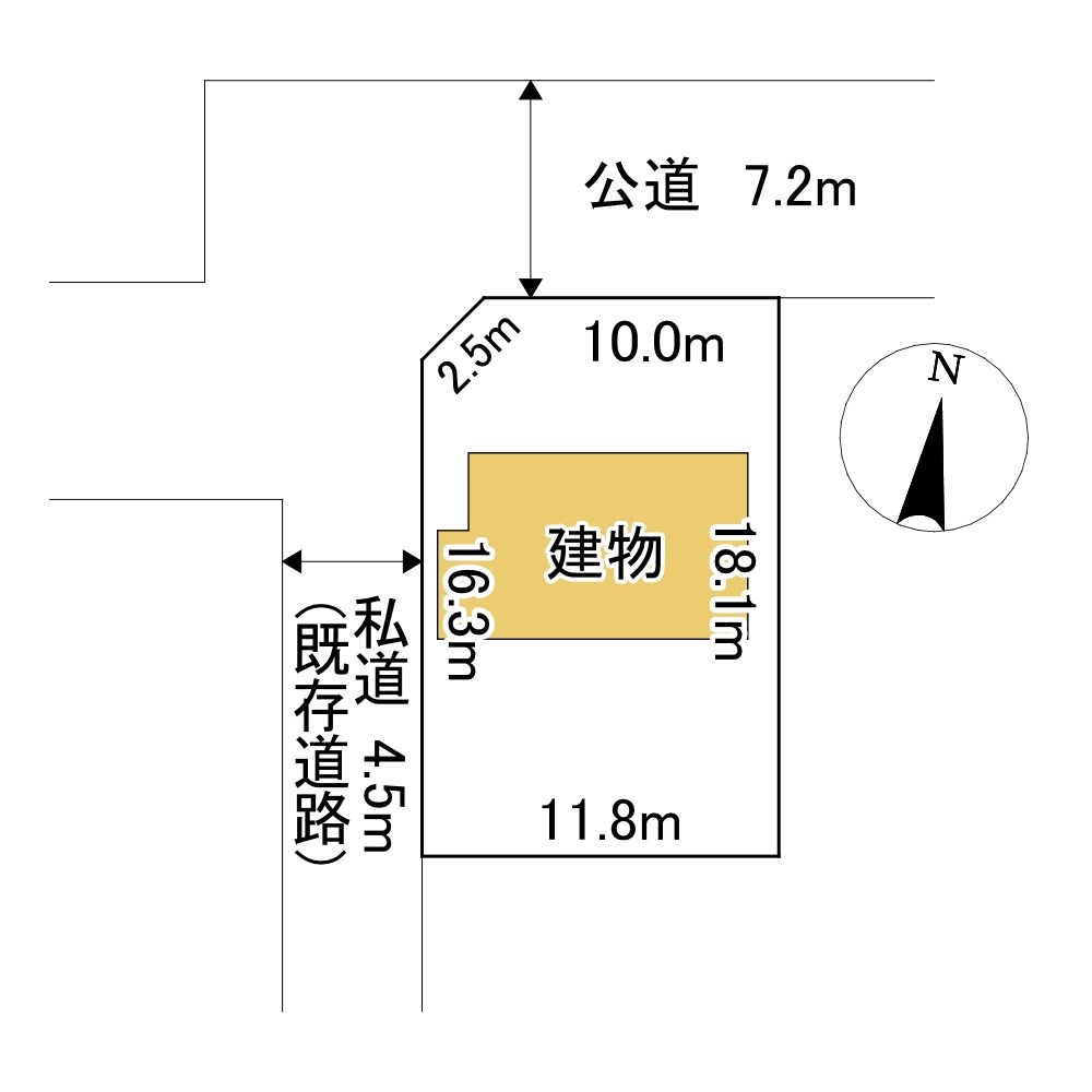 東三輪１丁目９１番　土地 間取図・土地図