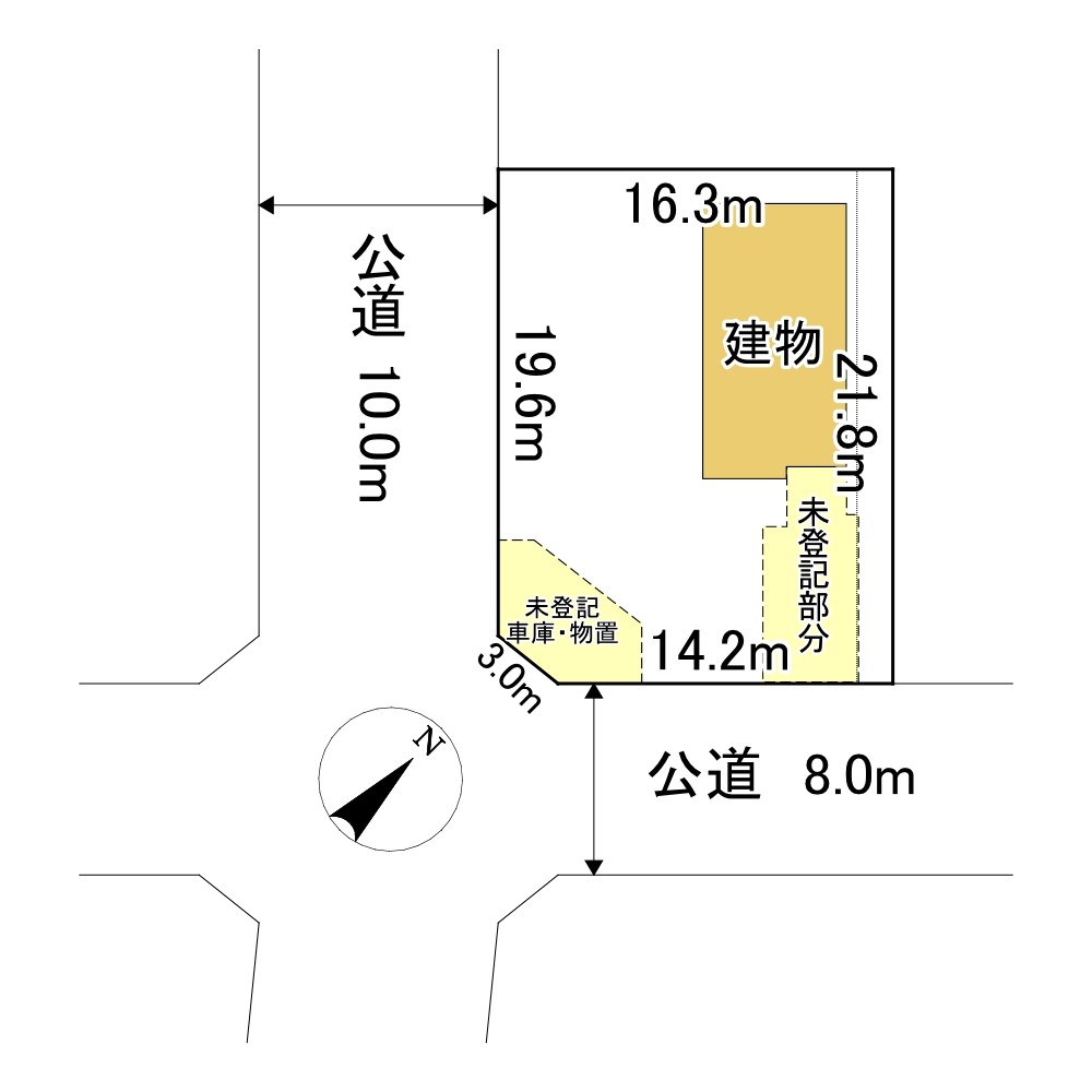 清月町８番　戸建て 間取図・土地図