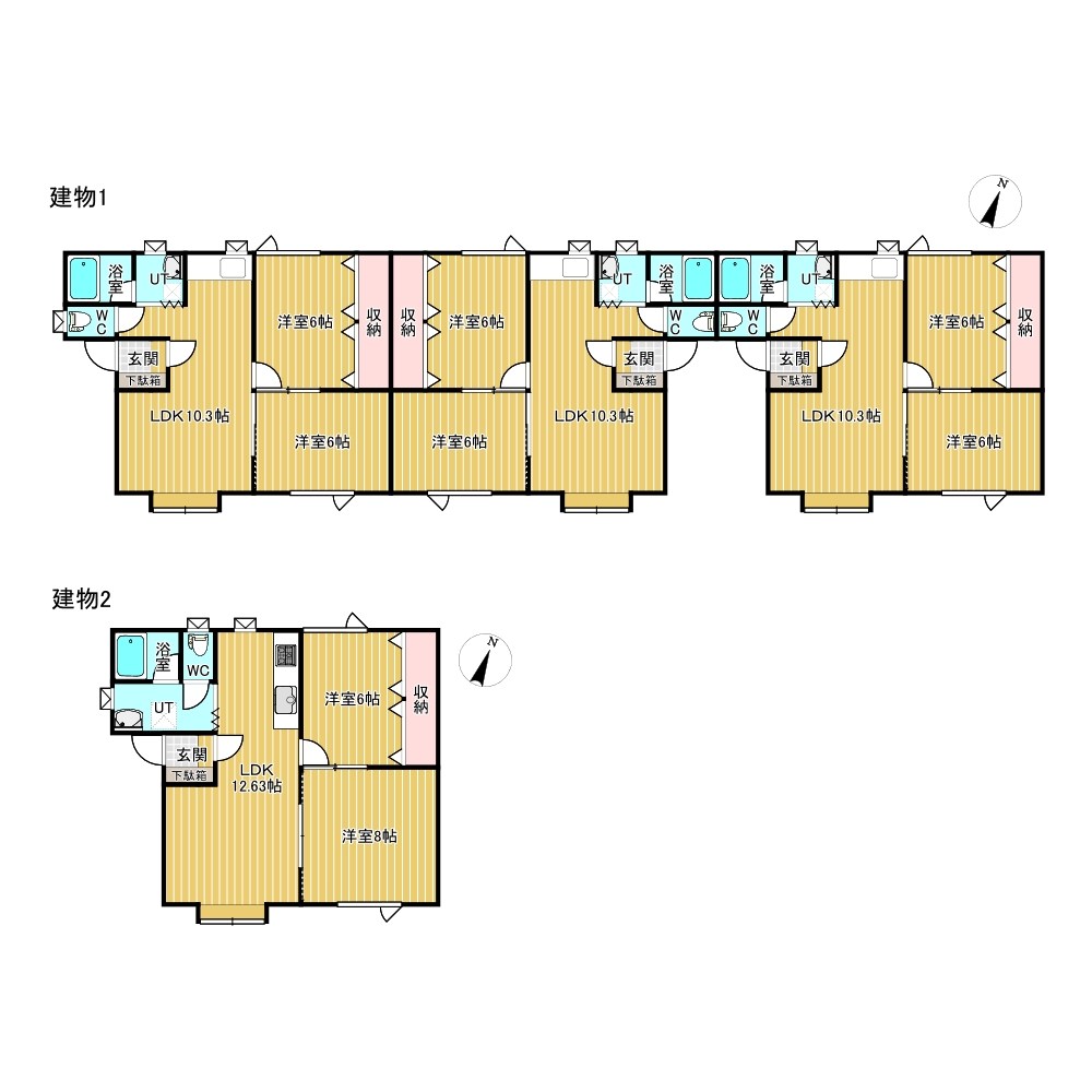 東相内町９番、東相内町１７２番共同住宅 間取図・土地図
