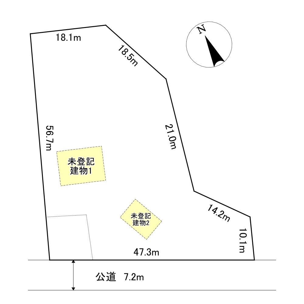 美幌町字東４条南３丁目１７番　戸建て 間取図・土地図