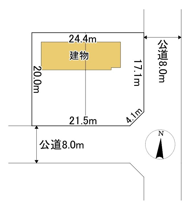 清見町７１番　戸建て 間取図・土地図