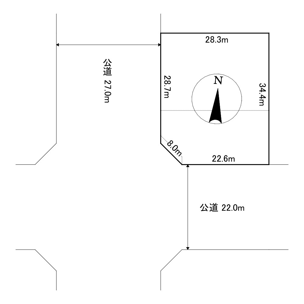 北斗町２丁目２８０番　土地 間取図・土地図