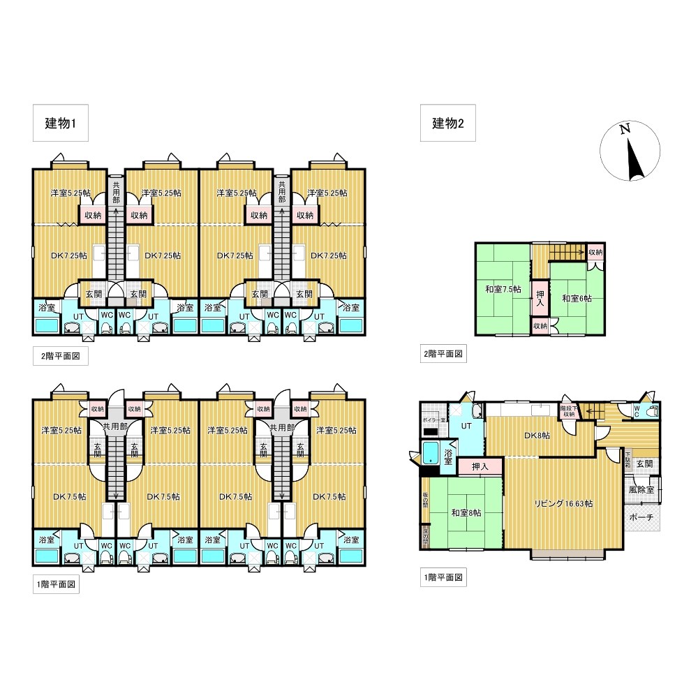 栄町４丁目７番　共同住宅 間取図・土地図