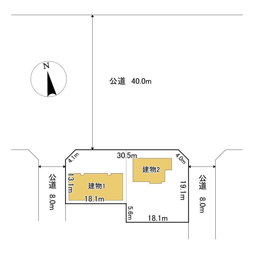 栄町４丁目７番　共同住宅 間取図・土地図